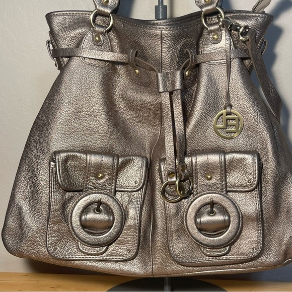 Elliott Lucca 'Estella' Gold-tone Leather Large Tote bag - Picture 2 of 16